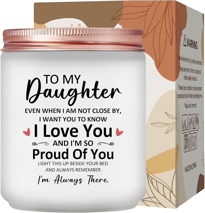 Maybeone Mothers Day Daughter Gifts from Mom Dad - Christmas Valentines Day Birthday Gifts for Daughters -7 Oz Lavender Scented Candle
