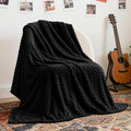 BEDELITE Black Twin Blanket for Couch, Soft Cozy Gifts for Women, 60 * 80 | 3D Jacquard Decorative Fleece Blanket, Super Soft Plush Throw, Cute Birthday Gift for Women & Men, Suitable for All Seasons