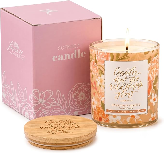 Christian Art Gifts Soy Wax Scented Candle: Honeycrisp Orange Scent