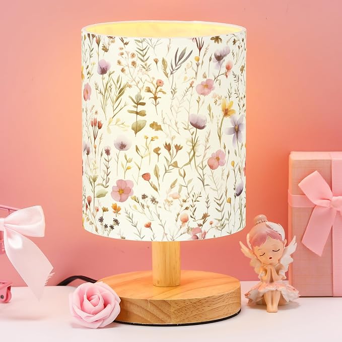 VIHOSE Wildflower Kids Table Lamp for Bedroom Kids Lamps for Girls Room