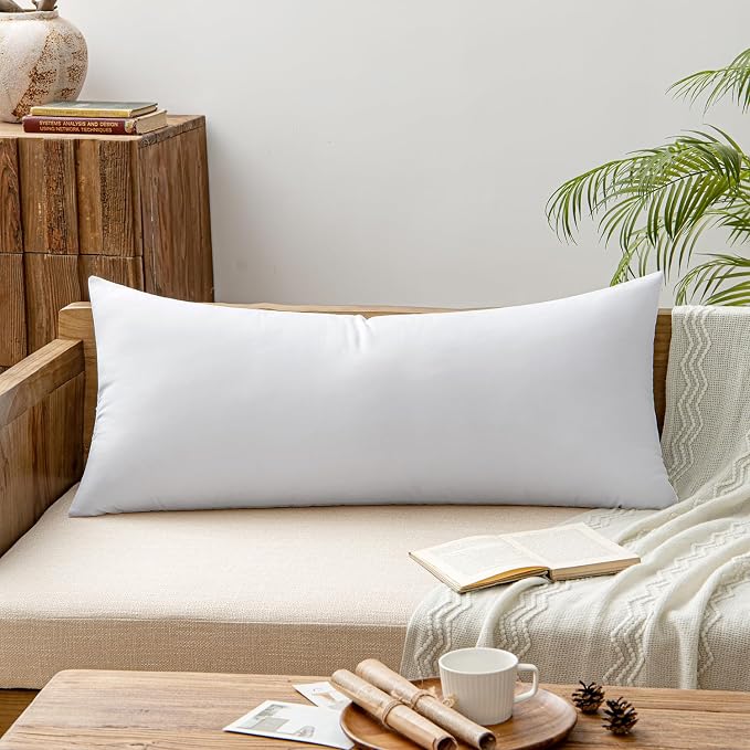 MIULEE 14x20 Pillow Insert, Premium Throw Pillow with Virgin Fiber Filling | Soft and Support, Durable Brushed Fabric, Decorative Rectangle Pillow for Sofa Bed Couch