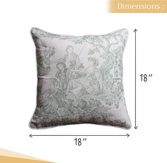 Maison d' Hermine Throw Pillow Covers 100% Cotton (18" x 18" - Pack of 1)