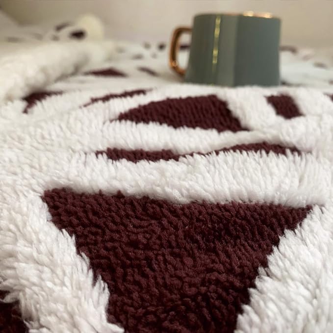 LOMAO Sherpa Fleece Blanket Fuzzy Soft Throw Blanket Dual Sided Blanket for Couch Sofa Bed (Rose Brown, 60''x80'')