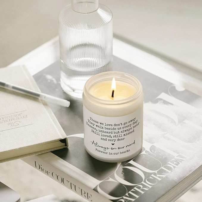 Shqiueos Sympathy Gifts for Loss of Loved One, Memorial Lavender Candle