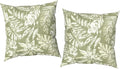Outdoor Pillow Covers 16x16 Inch Set of 2 Waterproof Decorative Throw Pillow Covers Patio Pillow Cases for Patio Furniture Garden Couch Farmhouse,Tropical Leaf Green