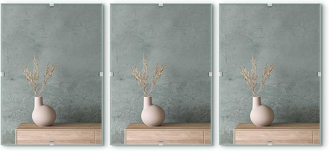 Golden State Art, 5x7 Glass Clip Picture Frame 3 Pack
