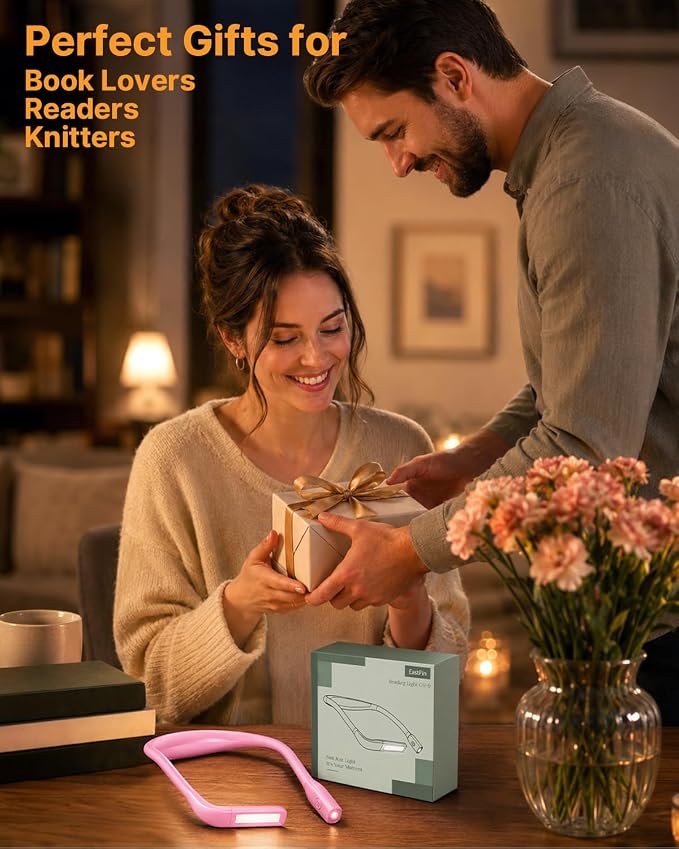 Neck Light with Storage Case, 3 Colors Dimmable Book Reading Light