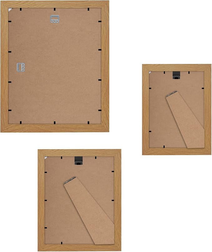 Americanflat Set of 7 Picture Frames with Shatter-Resistant Glass - Gallery Wall Frame Set with One 11x14, Two 8x10 and Four 5x7 Frames - Signature Collection - Dark Oak | Includes one 11x14, two 8x10 and four 5x7, shatter-resistant glass, hanging hard...