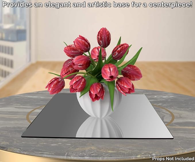 Marketing Holders 3 Pack Acrylic Mirror Sheet 24" x 24" Lucite Square Decorative Tile Glass Replacement Reflective Plate for Gyms Yoga Dance Studios and Shoe Stores