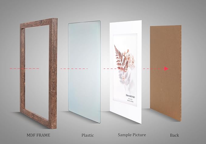 kennethan 11x14 Picture Frame Rotten Brown 3 Pcs in 1 set Frame can Display 8x10 Picture with Mat or 11x14 Without Mat on the Wall
