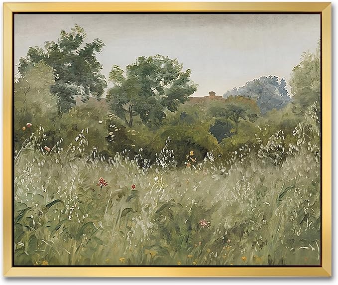 AIMAILON Framework Rural Wildflower Images, Rural Landscape Artworks 10x12 | easy to hang, spring grassland natural themed printed artwork, farmhouse decoration