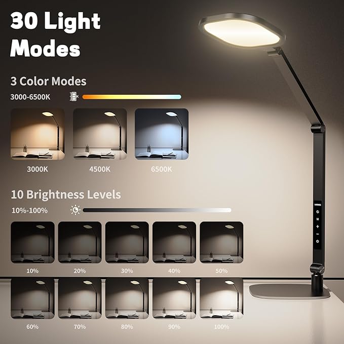 LitONES LED Desk Lamp for Home Office, Soft Edge-lit Design - Modern Style