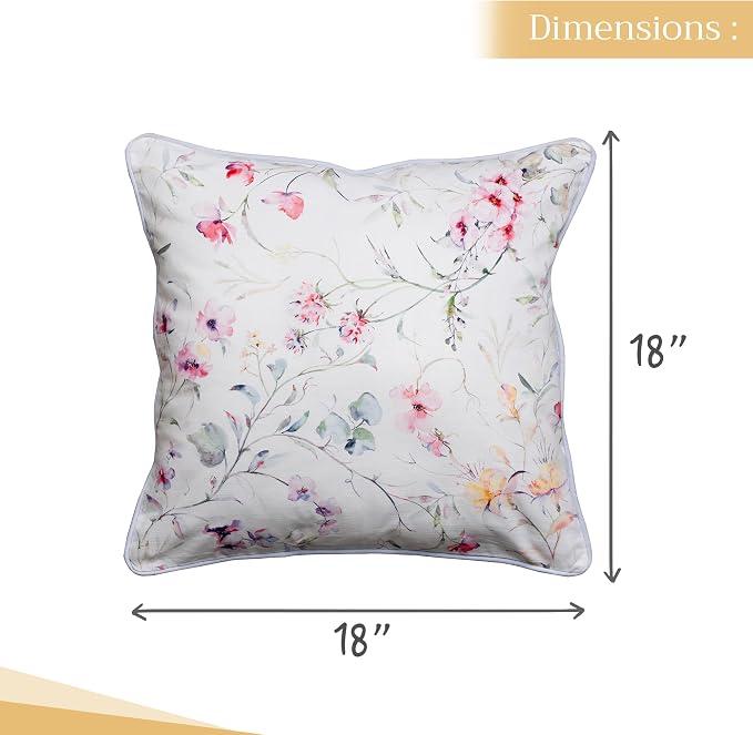 Maison d' Hermine Throw Pillow Covers 100% Cotton (18" x 18" - Pack of 1)