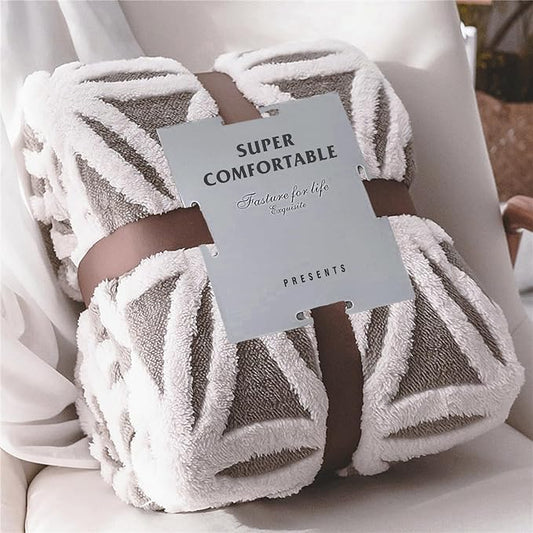 LOMAO Sherpa Fleece Blanket Gifts for Mom Dad Cozy Soft Throw Blanket for Women Men Birthday Gifts Dual Sided Couch Sofa Bed Blanket (Grey,51x63)
