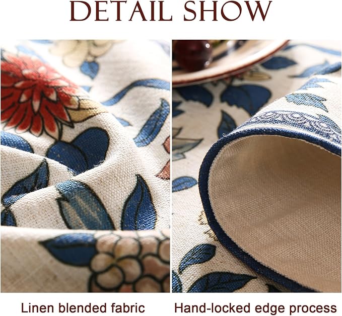 Patdrea Designer Vintage French Linen Table Runner,12"X71"-Ivar A | Elegant Tablerunner 71 Inches Long,Blue and White Floral Pattern,Decor Runner for Dining Room Living Room Banquet