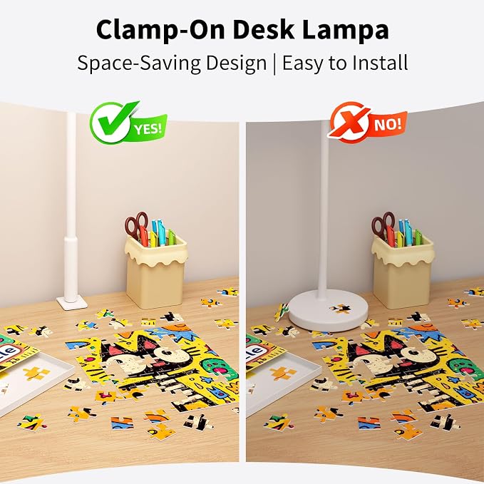 18W LED Desk Lamp with Clamp, 16.5" Gooseneck, 3 Color Dimmable