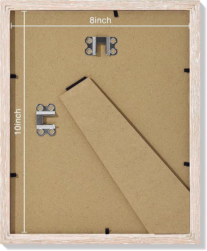 Vittanly 8x10 Picture Frames Set of 9, Shatter Resistant Plexiglass, Display 5x7 Pictures with Mat or 8x10 without Mat, Photo Frames for Wall or Tabletop, Engineered Wood, Rustic Pink | Display Pictures 5x7 with Mat or 8x10 without Mat, Small Photo Fra...
