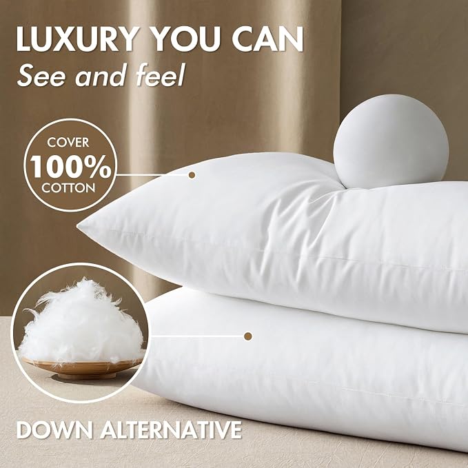 MIULEE 14x36 Inch Synthetic Down Alternative Lumbar Pillow Insert | Decorative Throw Pillow 14 x 36 Inch Body Bed Sleeping Ultra Soft Fluffy Form for Sofa Couch Bed