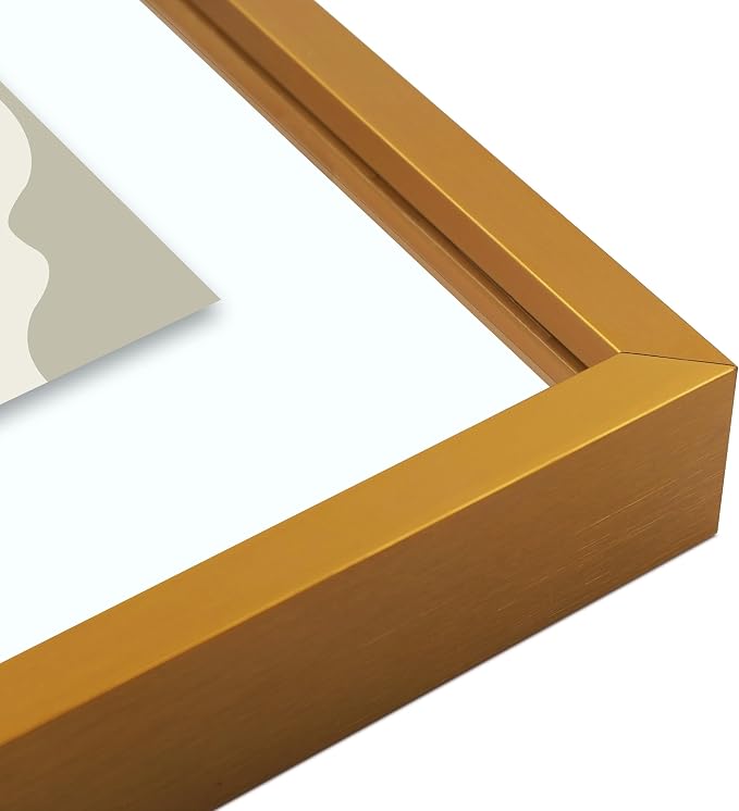 Golden State Art 7 Pack Aluminum Floating Frames Included 5x7 8x10 11x14 | Bronze, One 11x14 Two 8x10 Four 5x7 Frames, Wall Mount Display, Fit for Pictures, Pressed Flowers Any Size up to Frame Size