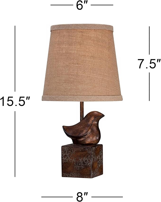Bird Moderne 15 1/2" Small Accent Lamp Crackle Finish Sculptural Farmhouse