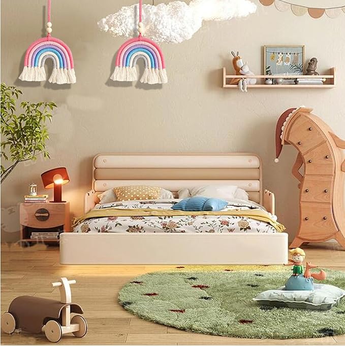 1PCS Colorful Rainbow Wall Decor - Handmade Weaving Ornament Pendant Decoration Wall Decor Hanging Home Decoration (Grey)