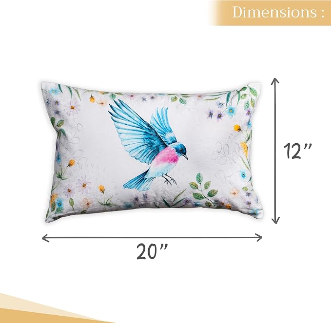 Maison d' Hermine Throw Pillow Covers 100% Cotton (12" x 20" - Pack of 1)