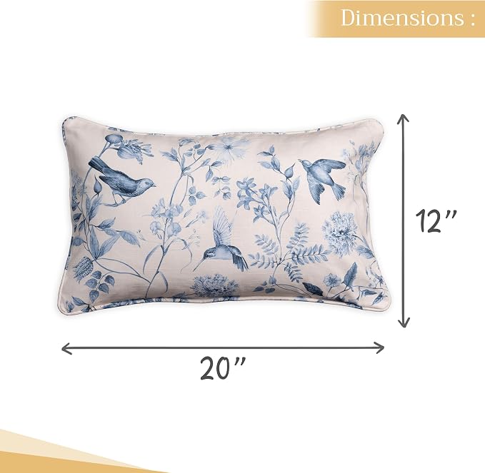 Maison d' Hermine Throw Pillow Covers 100% Cotton (12" x 20" - Pack of 1)