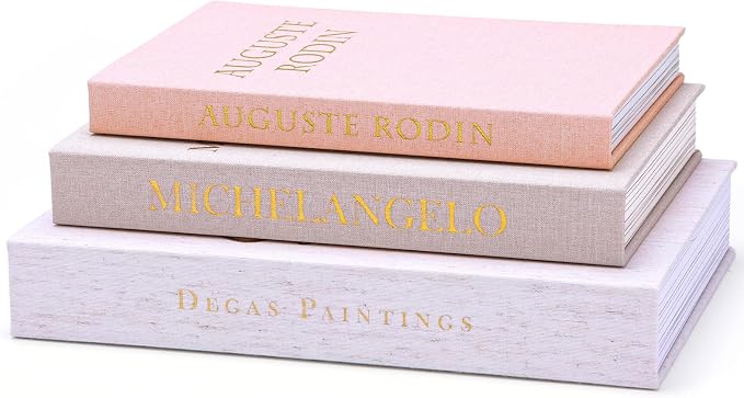 XKDOUS 3 Pack Linen Decorative Books for Home Decor Coffee Table Book Boxes