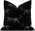 Throw Pillow Cover 20x20, Double Sided Cheetah Chenille Jacquard Embroidered Pillow Covers, Luxury Modern Style Accent Pillowcase for Bed Couch Sofa Living Room Bedroom