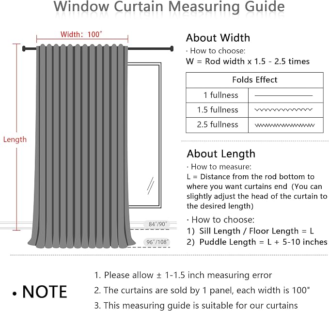 MYSKY HOME Natural Linen Sliding Glass Door Curtains, Back Tab Semi Sheer Curtain Panels Extra Long Floor Length Drapes 95 Inches for Living Room Linen Texture Soft Touch, 100" Wide, 1 Piece