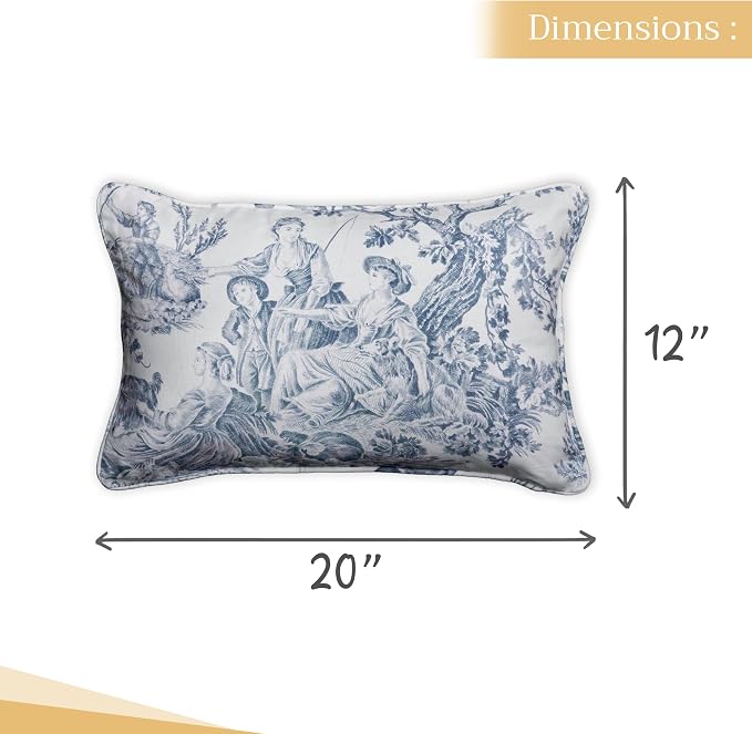 Maison d' Hermine Throw Pillow Covers 100% Cotton (12" x 20" - Pack of 1)