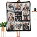 Custom Blanket with Photo, Make a Personalized Blankets with Picture, Customized Memories Souvenir Throws Gifts for Best Father-in-Law Ever, 8 Collage Made in USA