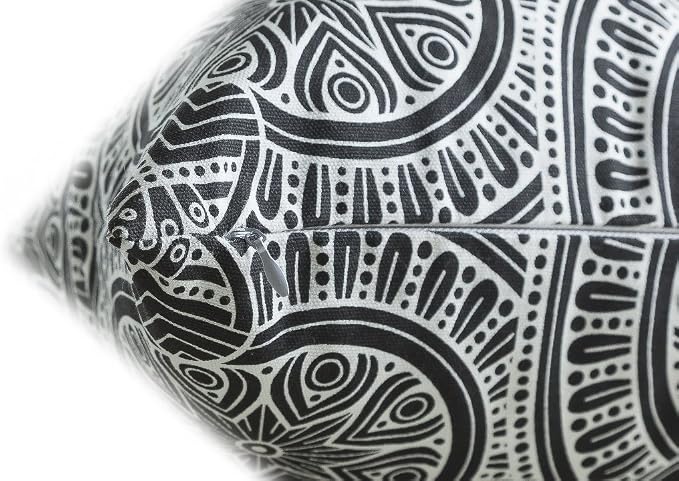 TreeWool Mandala Accent Throw Pillow Covers 18x18 Set of 2 (Black) | Decorative Throw Pillowcases for Sofa & Couch; 100% Cotton Accent Covers Ideal for Spring & Summer Stylish Home Decor