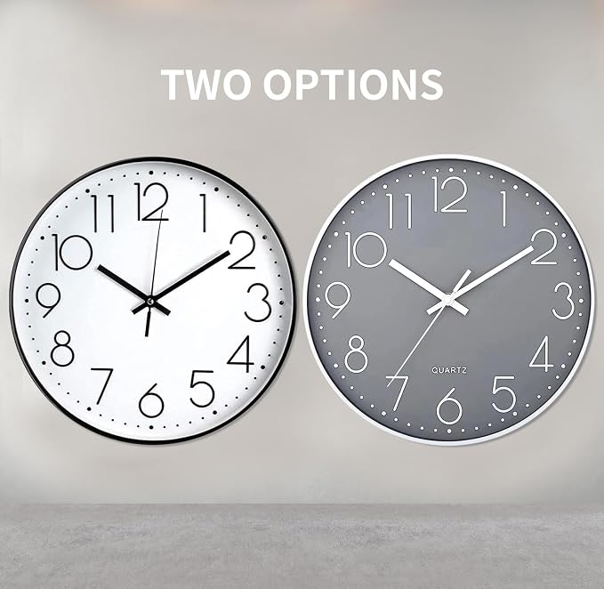 SIN&MI Wall Clock Silent & Non Ticking Modern Quartz Battery Operated Digital Quiet Sweep Office/Home/School/Kitchen Decor Clocks 9 Inch