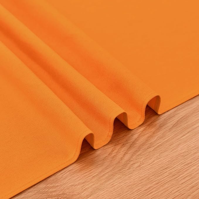Faux Linen Table Runner Water Resistant 13 x 72 in, Orange | Farmhouse Rustic Table Runners, Coffee Table Runner, Dresser Runners for Bedroom, Living Room, Kitchen, Dining, Party