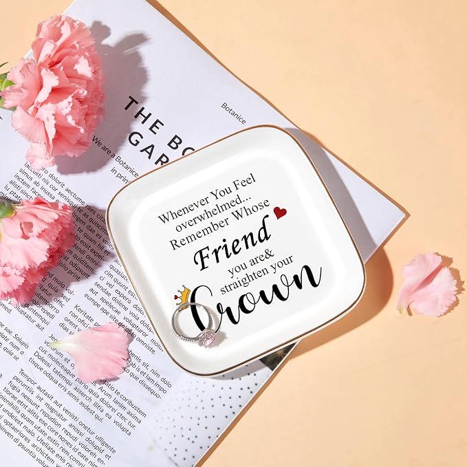 PUDDING CABIN Friend Gifts for Women Best Friend - Ring Dish Christmas Bff Birthday Gifts