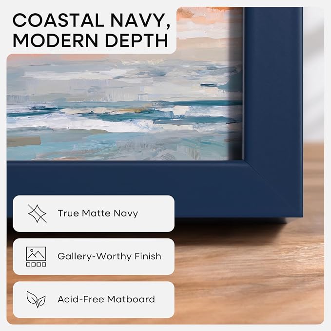 Homeforia 15x21.25 Blue Puzzle Picture Frame, High-End Metal, Glass
