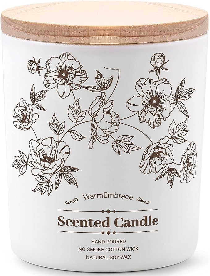 WarmEmbrace Deluxe Scented Candle for Women & Men, Vanilla Coconut, 11.5 Oz | Soy Wax Jar Candle, Up To 98 Hours Of Burn Time& A Reusable Ceramic-Style Jar For Home Decor Or Gifting