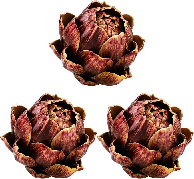 3pcs Large Faux Artichokes Decoration, Red Artificial Artichoke