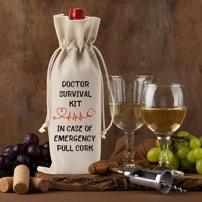 Doctor Gifts for Women Men Doctor Day Wine Bag Retirement Appreciation Gift