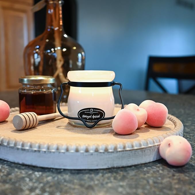 Milkhouse Honeyed Apricot Soy Candle, 5 oz Cream Jar, 35+ Hr Burn