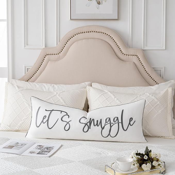 Sunkifover Let's Snuggle Decorative Lumbar Pillow Cover - 14x36 Inch