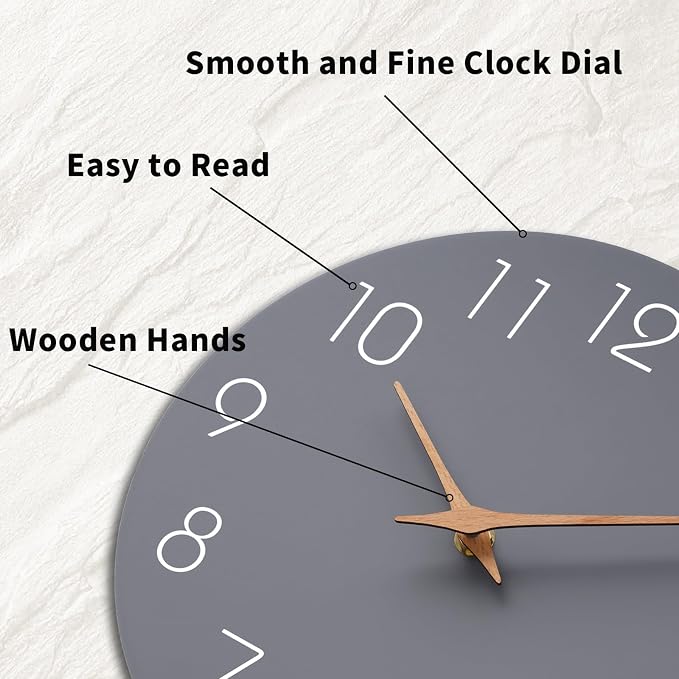 Mosewa Large Wall Clock 18" Modern Silent Non-Ticking Battery Operated | Analog Kitchen Home Bathroom Living Room Bedroom Office Mordern Simple