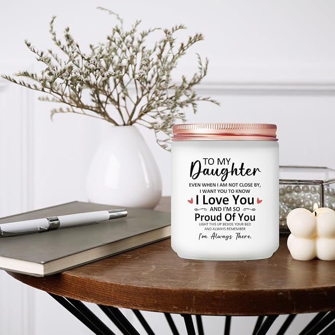 Maybeone Mothers Day Daughter Gifts from Mom Dad - Christmas Valentines Day Birthday Gifts for Daughters -7 Oz Lavender Scented Candle