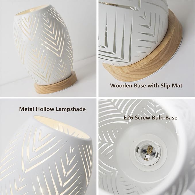 Modern Table Lamp, E26 60W Night Light Metal Hollow Table lamp for Bedroom Living Room Home Decor Office Restaurant Bar (Without Bulb)