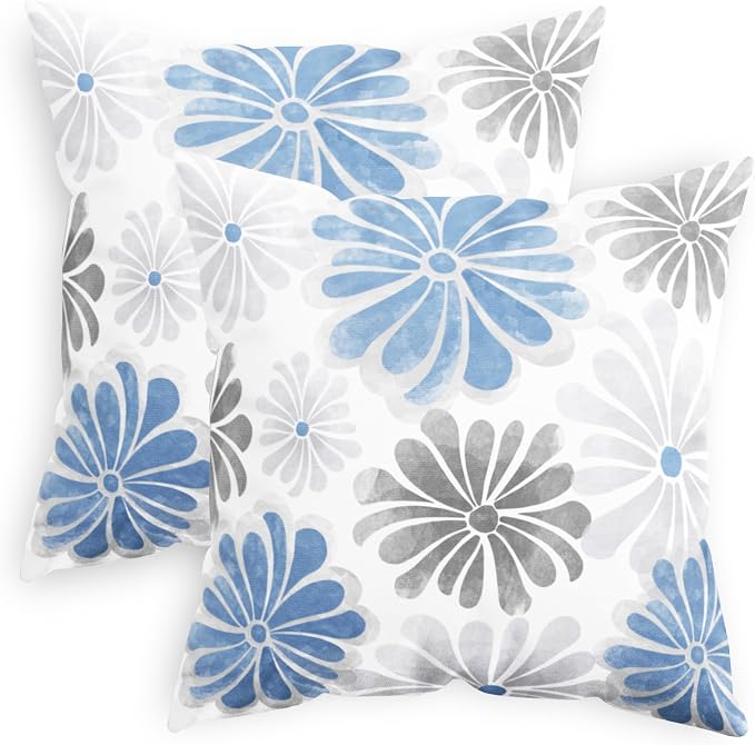 CaliTime Decorative Couch Throw Pillow Covers, 20 X 20 Inches, Blue Grey