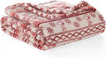 Berkshire Peanuts® VelvetLoft® Cute Character Snoopy Plush Blanket,Cozy Fairisle Crimson Neutral,Full/Queen 90 in x 90 in (Official Peanuts® Product)