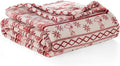 Berkshire Peanuts® VelvetLoft® Cute Character Snoopy Plush Blanket,Cozy Fairisle Crimson Neutral,Twin 60 in x 90 in (Official Peanuts® Product)