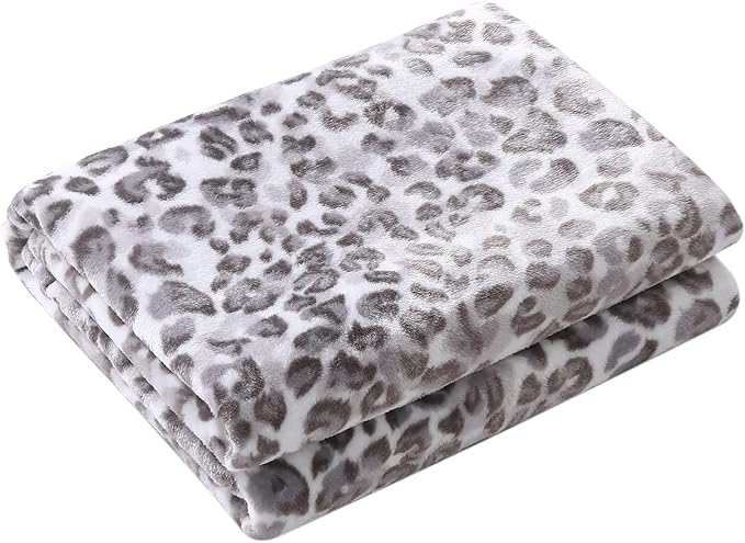MERRYLIFE Snow Leopard Throw Blanket for Couch Sofa Cheetah Print 50" 60" | Animal Print, Ultra-Plush Soft, Decorative Colorful Travel Blanket, farmhouse, Gift Choice, Home Bed Use