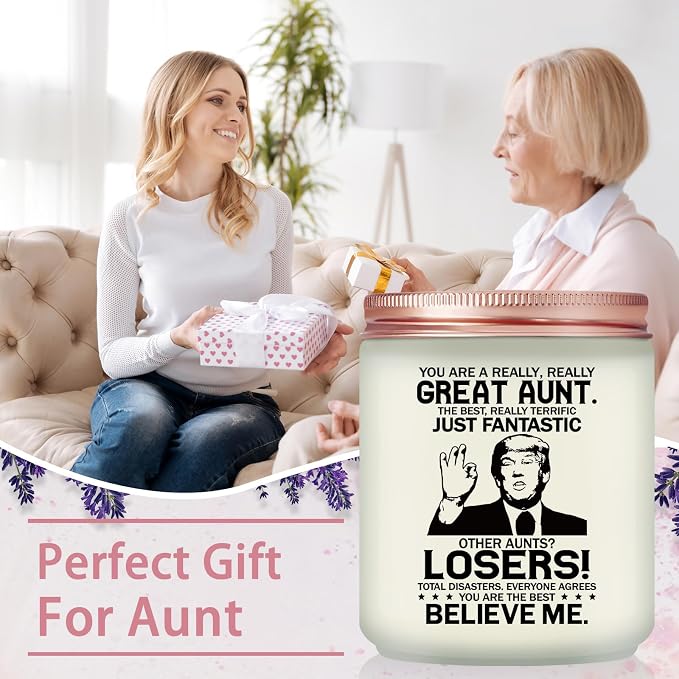 Maybeone Mothers Day Aunt Gifts from Niece Nephew - Christmas Birthday Gift for Aunt - Lavender Scented Candle